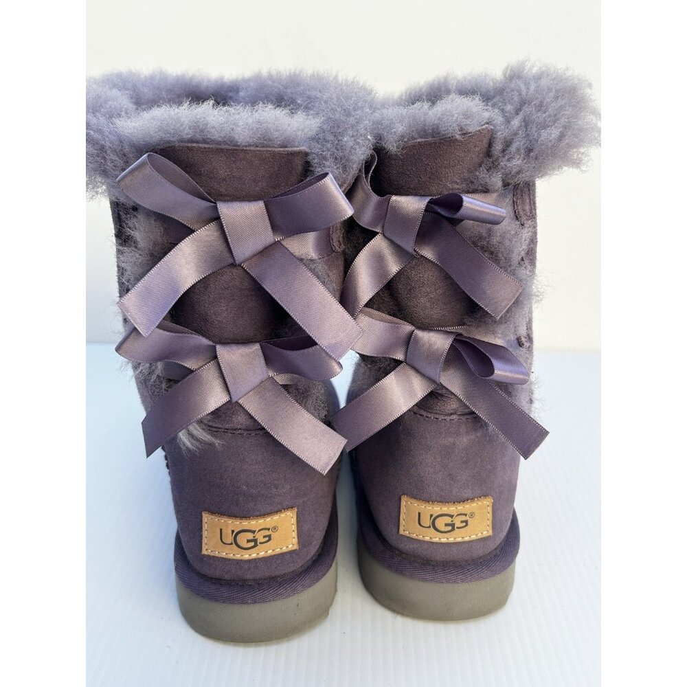 UGG Bailey Bow II Women’s Boots Size 6 Purple Suede Shearling Winter 1016225 - Picture 3 of 14